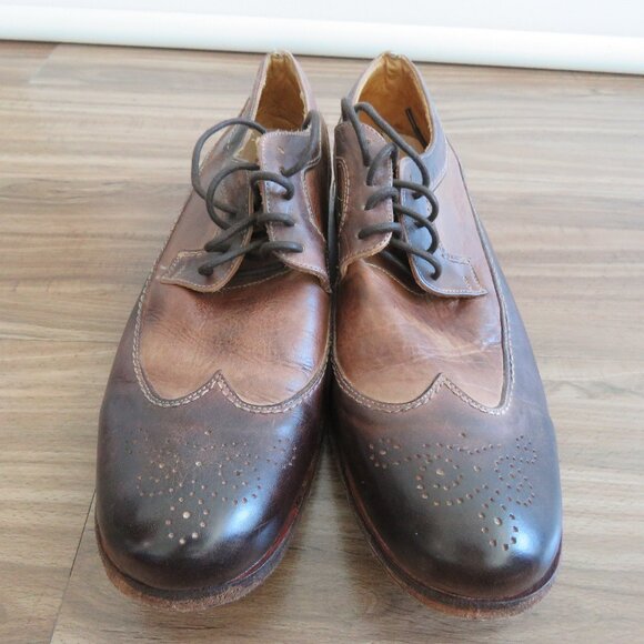BED STU Bench Made Cobbler Series Wingtip Derby Brogue Shoes Brown Leather 10 - Picture 8 of 16